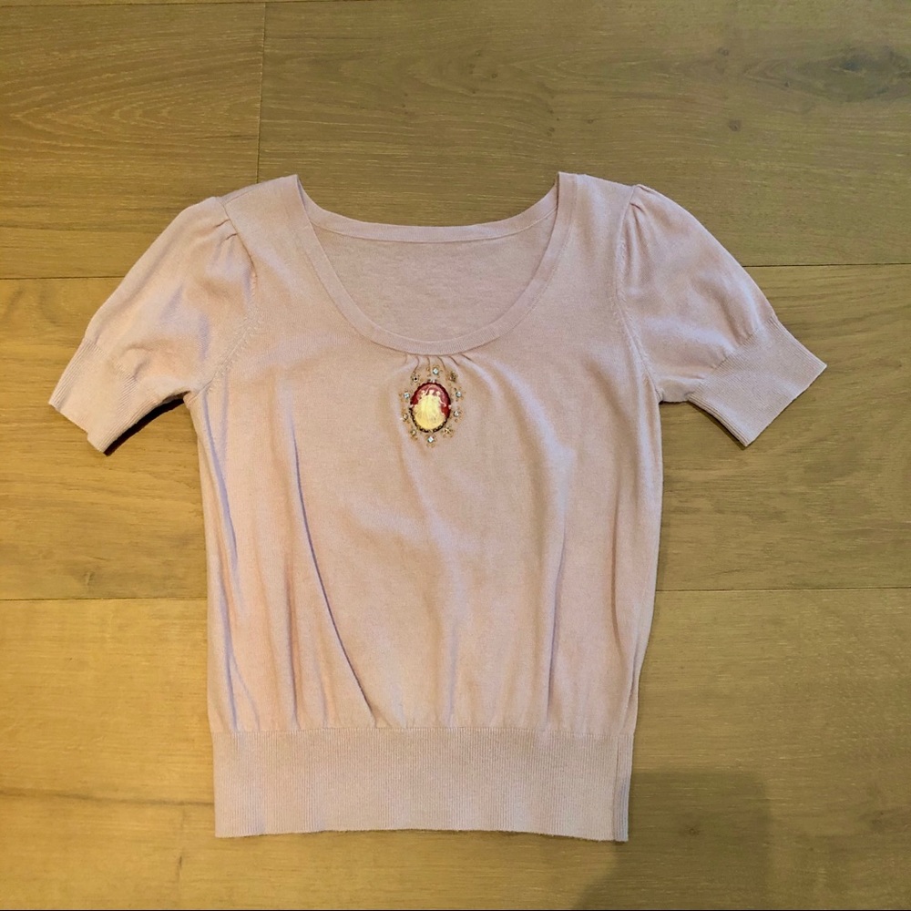 Pink Parisian short sleeve top